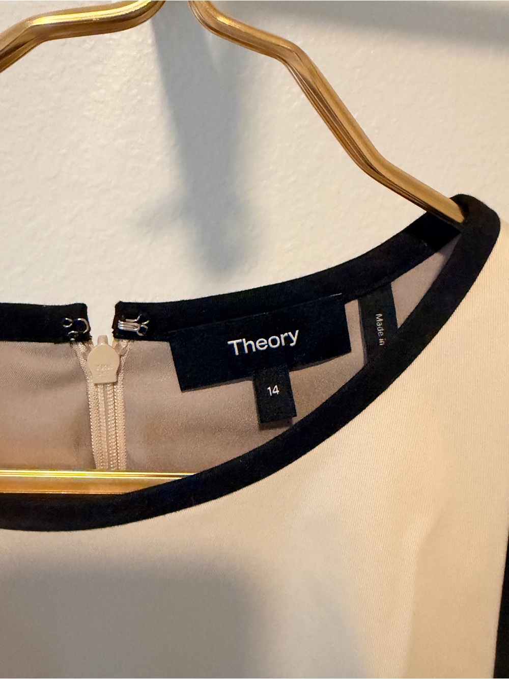 Theory Beige Dress with Black Trim - Picture 2 of 3